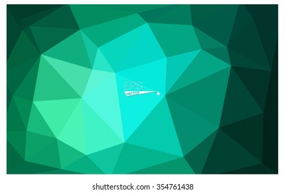 Green geometric rumpled triangular low poly origami style gradient illustration graphic background. Vector polygonal design for your business.