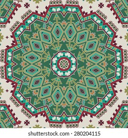 Green geometric seamless pattern