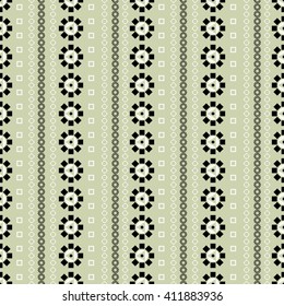 Green Geometric Seamless Pattern. Striped Abstract Vector  Background.