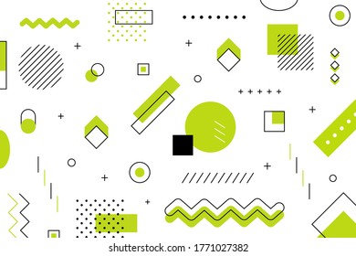 Green geometric shapes background vector