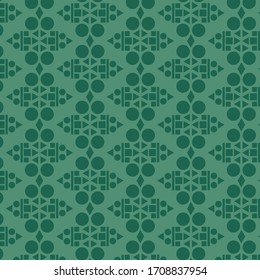 Green Geometric Stripes and Dots Background. Antique color.