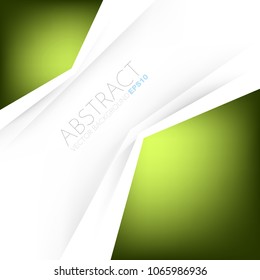 Green geometric vector background overlap layer on white space for text and background design