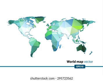 Green Geometric World Map Vector Background Stock Vector (Royalty Free ...