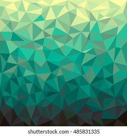Green geometrical background. Abstract futuristic triangular pattern.