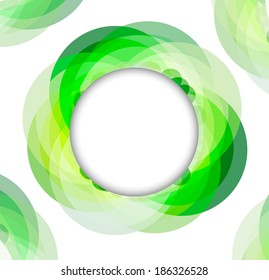Green geometrical circles frame, vector illustration