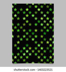 Green geometrical pentagram star shape pattern background brochure template design