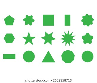 Green Geometry Icons Collection, Vector EPS File.