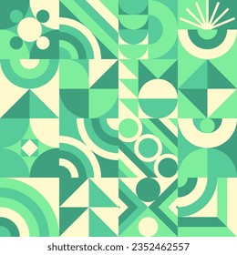 Green geometry pattern bauhaus minimal 20s style