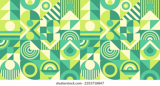 Green geometry pattern bauhaus minimal 20s style