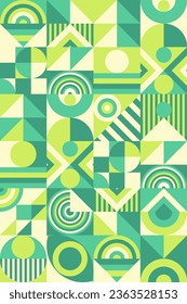 Green geometry pattern bauhaus minimal