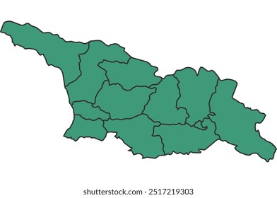 Georgia Verde Mapa simple con Vector de contorno fronterizo de estados