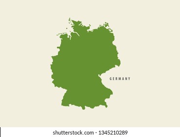 Green germany map isolated on white background, environment concept, Vector illustration