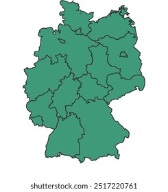 Mapa simples com estados contorno da fronteira vetor
