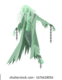 Green Ghost Floating With Chains