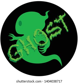 green ghost logo on a black background with the inscription