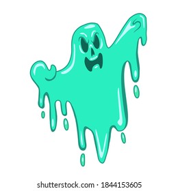 Fantasma verde con cara espeluznante para Halloween