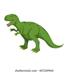 Green giant Dinosaur Tyrannosaurus Rex. Prehistoric reptile. 