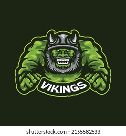 Green giant viking logo illustrations