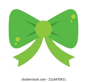 icono de arco de regalo verde aislado