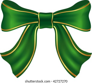 Green gift bow vector  illustration