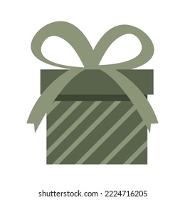 icono de caja de regalo verde aislado