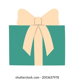 green gift box over white