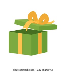 green gift box vector isolated