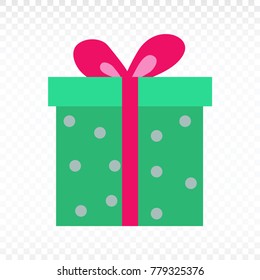 Green Gift Box With white background.