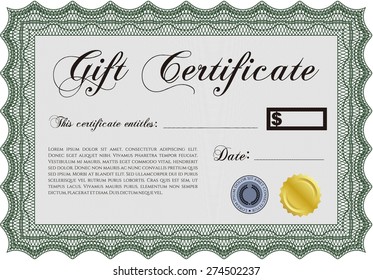 Green gift certificate