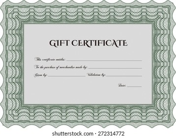Green gift certificate template