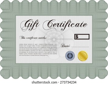 Green gift certificate template