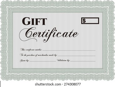 Plantilla de certificado de regalo verde