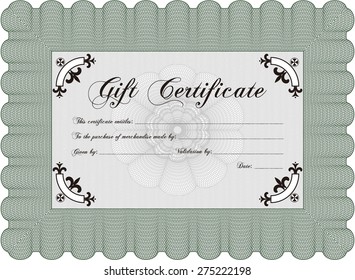 Green gift certificate template