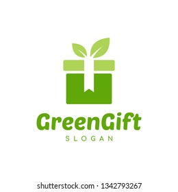Green Gift Logo Design Template