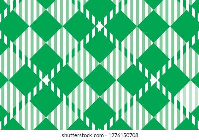 Green Gingham pattern. Texture from rhombus for - plaid, tablecloths,shirts,dresses,paper,bedding,blankets,quilts and other textile products.Vector illustration. - Vector