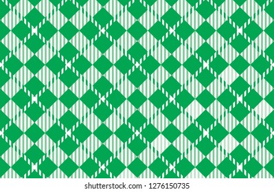 Green Gingham pattern. Texture from rhombus for - plaid, tablecloths,shirts,dresses,paper,bedding,blankets,quilts and other textile products.Vector illustration. - Vector