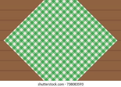 Green Gingham pattern. Texture from rhombus/squares for - plaid, tablecloths, clothes, shirts, dresses, paper, blankets, restaurant menu, quilts and other textile products. Vector illustration.