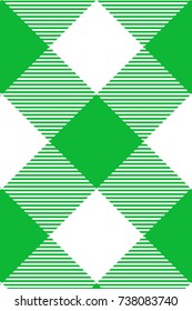 Green Gingham pattern. Texture from rhombus/squares for - plaid, tablecloths, clothes, shirts, dresses, paper, blankets, restaurant menu, quilts and other textile products. Vector illustration.