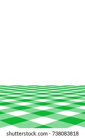 Green Gingham pattern. Texture from rhombus/squares for - plaid, tablecloths, clothes, shirts, dresses, paper, blankets, restaurant menu, quilts and other textile products. Vector illustration.