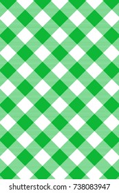 Green Gingham pattern. Texture from rhombus/squares for - plaid, tablecloths, clothes, shirts, dresses, paper, blankets, restaurant menu, quilts and other textile products. Vector illustration.