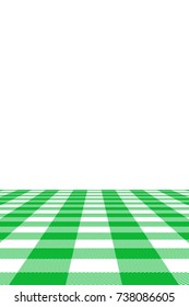 Green Gingham pattern. Texture from rhombus/squares for - plaid, tablecloths, clothes, shirts, dresses, paper, blankets, restaurant menu, quilts and other textile products. Vector illustration.