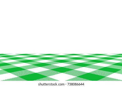 Green Gingham pattern. Texture from rhombus/squares for - plaid, tablecloths, clothes, shirts, dresses, paper, blankets, restaurant menu, quilts and other textile products. Vector illustration.