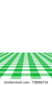 Green Gingham pattern. Texture from rhombus/squares for - plaid, tablecloths, clothes, shirts, dresses, paper, blankets, restaurant menu, quilts and other textile products. Vector illustration.