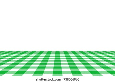 Green Gingham pattern. Texture from rhombus/squares for - plaid, tablecloths, clothes, shirts, dresses, paper, blankets, restaurant menu, quilts and other textile products. Vector illustration.