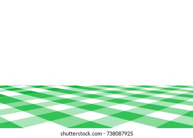 Green Gingham pattern. Texture from rhombus/squares for - plaid, tablecloths, clothes, shirts, dresses, paper, blankets, restaurant menu, quilts and other textile products. Vector illustration.
