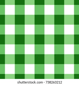 Green Gingham Tablecloth Seamless Background Pattern Design
