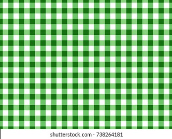 Green Gingham Tablecloth Seamless Background Pattern Design