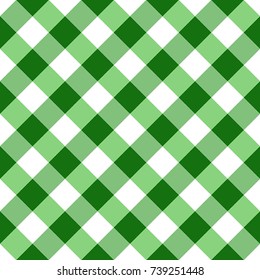 Green Gingham Tablecloth Seamless Diagonal Pattern