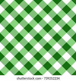 Green Gingham Tablecloth Seamless Diagonal Pattern