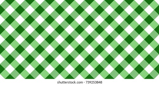Green Gingham Tablecloth Seamless Diagonal Pattern
